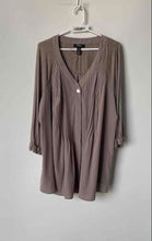 Load image into Gallery viewer, Style &amp; Co. Womens Brown Pleated Long Sleeve Tunic Blouse Top Size 2X
