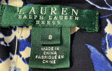 Load image into Gallery viewer, Lauren Ralph Lauren Womens Blue White Floral Cap Sleeve V-Neck Mini Dress Size 8
