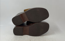 Load image into Gallery viewer, Zara Womens Brown Suede Wooden Open Toe Slip-On Platform Sandals Size EU 39
