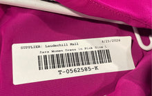 Load image into Gallery viewer, Zara Womens Pink Long Sleeve Back Zip Mini Keyhole Shift Dress Size Large
