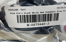 Load image into Gallery viewer, Nike Kids Court Borough 2 Mid Black White Red Hook &amp; Loop Sneaker Shoes Size 5C
