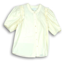 Load image into Gallery viewer, Sundays Womens White Cotton Short Sleeve Button Front Blouse Top Size XS
