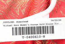 Load image into Gallery viewer, Michael Kors Womens Orange Gold Short Sleeve Blouse Top Size 3X
