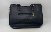 Load image into Gallery viewer, Victoria's Secret Womens Black Leather Double Handle Slouchy Satchel Handbag
