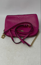 Load image into Gallery viewer, Michael Kors Womens Cindy Pink Snake-Embossed Dome Leather Crossbody Bag
