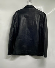 Load image into Gallery viewer, Executive Division Mens Black Leather Long Sleeve Full-Zip Jacket Size M
