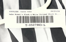 Load image into Gallery viewer, Bebe Womens Black &amp; White Striped Long Sleeve One-Piece Bodysuit Size Small
