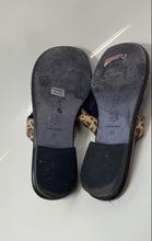 Load image into Gallery viewer, Donald J Pliner Womens Brown And Beige Leather Slip-On Thong Sandals Size 6M
