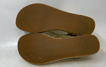 Load image into Gallery viewer, Michael Kors Womens Gold Leather Wedge Espadrille Thong Sandals Size 8.5M
