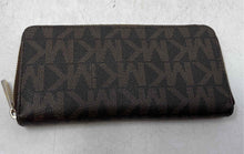 Load image into Gallery viewer, Michael Kors Womens Brown Signature Print Leather Accordion Zip-Around Wallet
