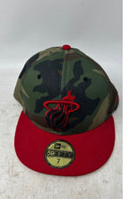 Load image into Gallery viewer, New Era Mens Red Green Camouflage Miami Heat 59FIFTY Fitted Cap Size 7
