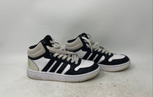 Load image into Gallery viewer, Adidas Kids Hoops Mid IH7893 White Black Leather Lace-Up Sneaker Shoes Size 2.5
