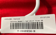 Load image into Gallery viewer, Lacoste Womens Red Short Sleeve Collared Regular Fit Polo Shirt Size 44

