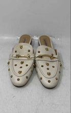 Load image into Gallery viewer, Uterque Womens White Leather Studded Almond Toe Slip-On Mule Flats Size EUR 38
