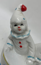 Load image into Gallery viewer, Vintage White Porcelain Hand Painted Circus Clown Mini Figurine
