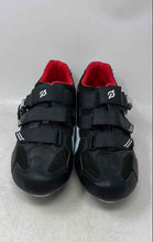 Load image into Gallery viewer, Peloton Mens Black Red Low Top Round Toe Hook &amp; Loop Cycling Shoes Size EU 48
