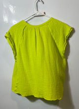 Load image into Gallery viewer, Calvin Klein Womens Green Cotton Short Sleeve Round Neck Blouse Top Size S
