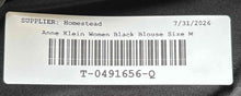 Load image into Gallery viewer, Anne Klein Womens Black Short Flutter Sleeve Keyhole Neck Blouse Top Size M
