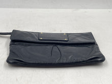 Load image into Gallery viewer, Authentic Marc Jacobs Womens Black Leather Flap Over LIned Clutch Bag Stained
