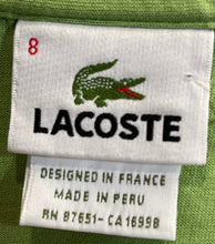 Load image into Gallery viewer, Lacoste Mens Green Cotton Short Sleeve Collared Regular Fit Polo Shirt Size 8
