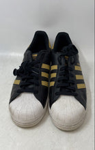 Load image into Gallery viewer, Adidas Mens Superstar HP5498 Black Gold Lace-Up Low Top Sneaker Shoes Size 12
