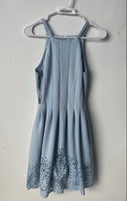 Load image into Gallery viewer, Vince Camuto Womens Blue Sleeveless Halter Neck Back Zip Fit &amp; Flare Dress Sz 0
