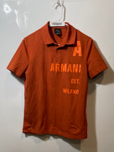 Load image into Gallery viewer, Armani Exchange Mens Orange Graphic Print Short Sleeve Polo Shirt Size XS
