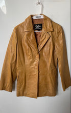 Load image into Gallery viewer, Laffon Womens Yellow Long Sleeve Pockets Notch Neck Button Front Jacket Size S
