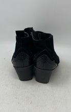 Load image into Gallery viewer, Zara Womens Black Leather Block Heel Western Style Ankle Bootie Size EUR 41
