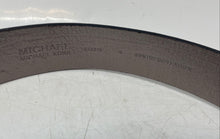 Load image into Gallery viewer, Michael Kors Mens Black Gray Monogram Print Silver Buckle Reversible Belt Size S
