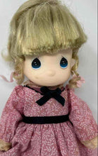 Load image into Gallery viewer, Vintage Blonde Hair Blue Waterdrop Eyes Ceramic Play Doll In Pink Maxi Dress
