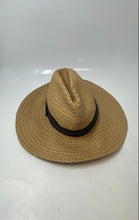 Load image into Gallery viewer, Vince Camuto Womens Beige Woven Straw Lightweight Wide Brim Panama Sun Hat
