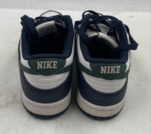 Load image into Gallery viewer, Authentic Nike Boys Dunk Low White Navy Blue Sneakers Shoes Size 4Y Dirty
