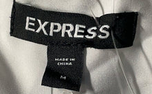 Load image into Gallery viewer, Express Womens White Black Abstract Draped V-Neck Sleeveless Mini Dress Size M
