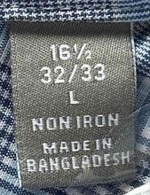 Load image into Gallery viewer, Michael Kors Mens Blue Plaid Long Sleeve Non Iron Dress Shirt Size L 161/2 32/33
