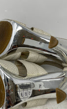 Load image into Gallery viewer, Michael Kors Womens Berkley White Snakeskin Front Zip Strappy Sandals Size 7M
