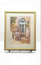 Load image into Gallery viewer, Framed Signed Art Print Tropical Patio Wicker Chair Framed Signed Wall Decor
