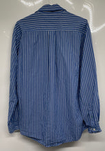 Load image into Gallery viewer, Tommy Hilfiger Mens Blue White Striped Cotton Long Sleeve Button-Up Shirt Size L
