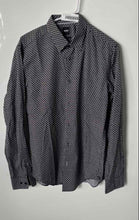 Load image into Gallery viewer, Hugo Boss Mens Black Cotton Long Sleeve Button-Up Shirt Size Medium
