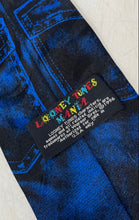 Load image into Gallery viewer, Looney Tunes Mens Blue Black Printed Adjustable Pointed Tie
