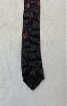 Load image into Gallery viewer, Retro Design Studios Mens Green Pink Paisley Print Adjustable Designer Tie
