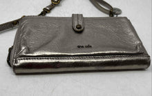 Load image into Gallery viewer, The Sak Womens Gold Silver Leather Zip-Around Charm Smartphone Crossbody Purse
