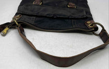 Load image into Gallery viewer, Fossil Womens Black Brown Leather Long Live Vintage 1954 Zipper Messenger Bag

