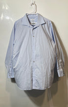 Load image into Gallery viewer, Calvin Klein Mens Sky Blue Cotton Regular Fit Collared Dress Shirt Size 17 1/2
