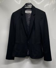 Load image into Gallery viewer, Express Womens Black Stretch Long Sleeve Notch Lapel One Button Blazer Size 8

