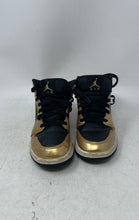 Load image into Gallery viewer, Nike Kids Jordan 1 Mid SE DR6967-071 Gold Black Sneaker Shoes Size 3.5Y
