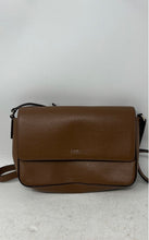 Load image into Gallery viewer, DKNY Womens Brown Leather Flap Adjustable Strap Crossbody Bag
