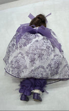 Load image into Gallery viewer, Kids Ceramic Brown Hair &amp; Eyes 2005 Baby Doll In Lavender Dress With Tags
