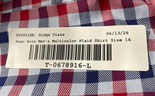 Load image into Gallery viewer, Boss Hugo Boss Mens Multicolor Check Printed Long Sleeve Slim Fit Dress Shirt 16
