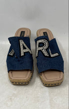 Load image into Gallery viewer, Karl Lagerfeld Womens Cree Blue Open Toe Slip-On Wedge Platform Heels Size 8 M
